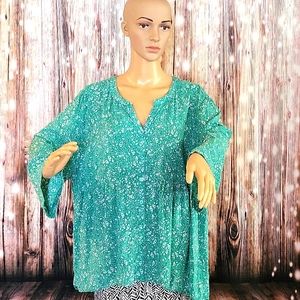 NWOT Cynthia Rowley Women's 3/4 Sleeve Floral Blouse Size 2X